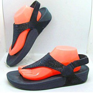 FitFlop Womens Crystal Flare Backstrap Sandals